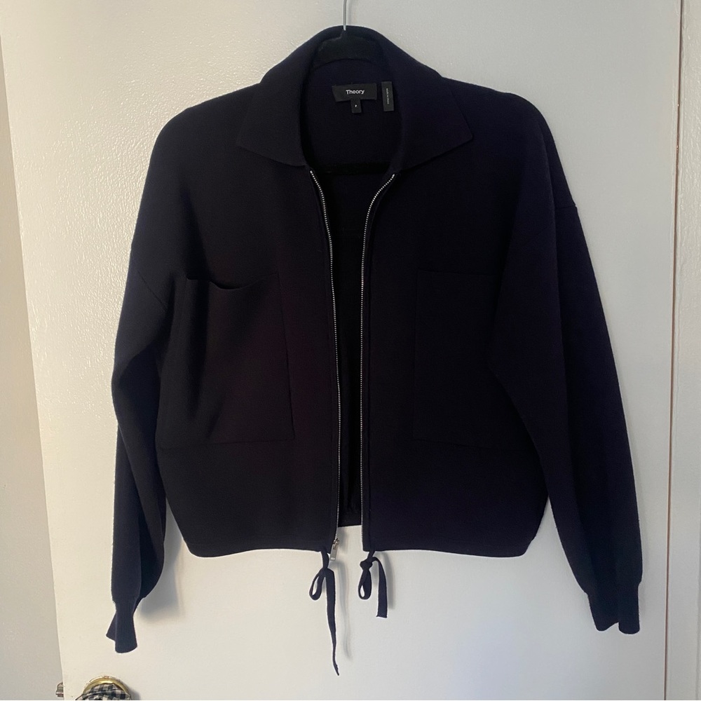 Vince Navy Zip Up Sweater Jacket
